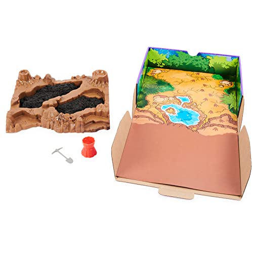 Kinetic Sand, Dino Dig Playset with 10 Hidden Dinosaur Bones, Play Sand Sensory Toys for Kids Aged 6 and up