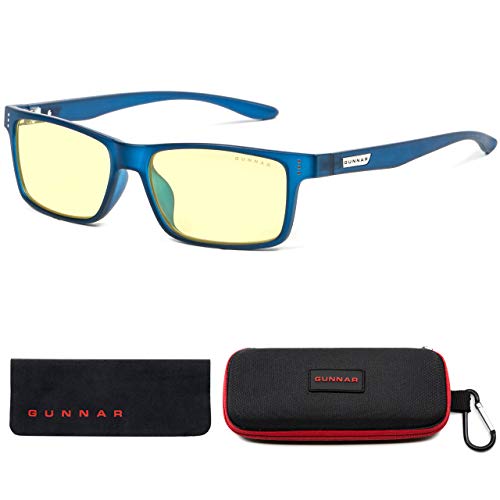 GUNNAR - Premium Gaming and Computer Glasses for Kids (age 12+) - Blocks 65% Blue Light - Cruz, Navy, Amber Tint