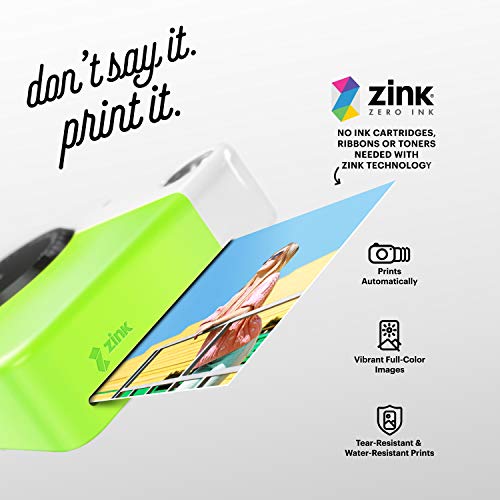 KODAK Printomatic Digital Instant Print Camera - Full Color Prints On ZINK 2x3' Sticky-Backed Photo Paper (Green) Print Memories Instantly