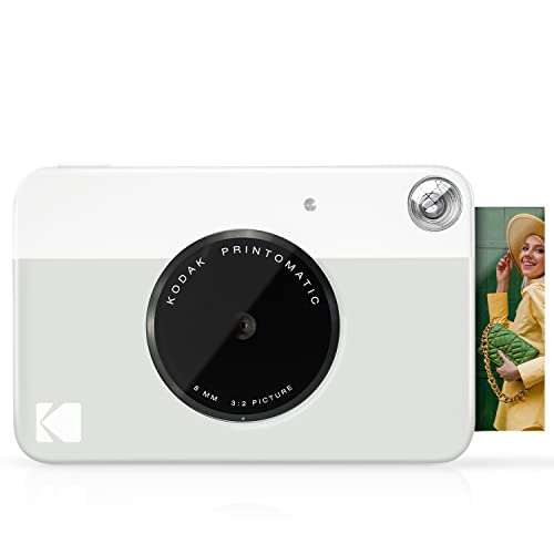KODAK Printomatic Digital Instant Print Camera - Full Color Prints On ZINK 2x3' Sticky-Backed Photo Paper (Grey) Print Memories Instantly