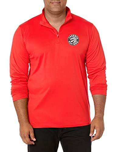 Ultra Game NBA Men's Quarter Zip Long Sleeve Pullover T-Shirt , Large
