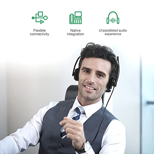 Yealink Headset with Microphone RJ9 for Voip Phone Wired Headset Teams Certified YHS34 YHS33 Noise Cancelling with Mic (YHS34-Lite-MONO, Black)