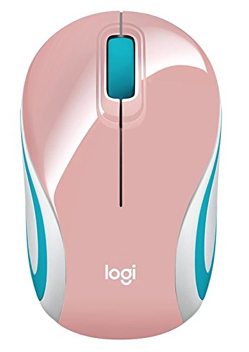 Logitech Wireless Mini Mouse M187 Ultra Portable, 1000 DPI Optical Tracking, 3-Buttons, PC/Mac/Laptop - Blossom