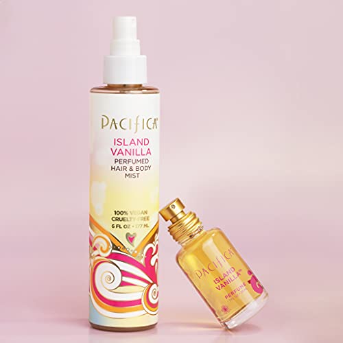 Pacifica Beauty, Island Vanilla Spray Perfume + Island Vanilla Hair Perfume and Body Spray, Fragrance Sets, Vanilla Notes, Clean Perfume and Fragrance, Vegan + Cruelty Free, Phthalate-Free, Paraben-Free