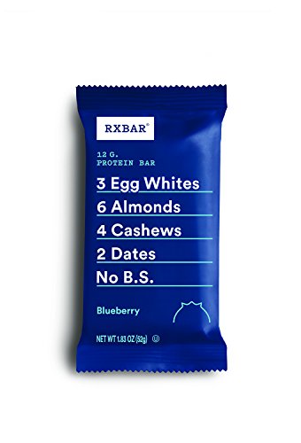 RXBAR Protein Bars, 12g Protein, Gluten Free Snacks, Blueberry, 22oz Box (12 Bars)