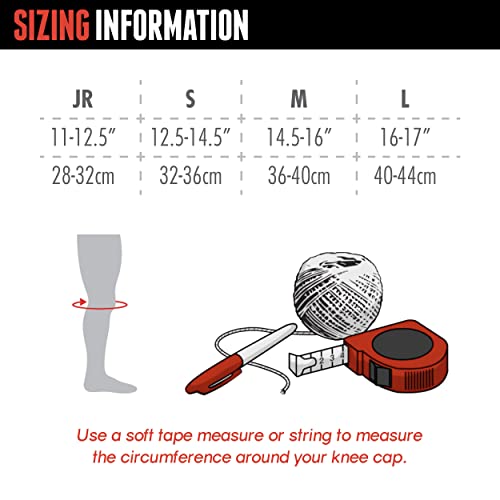 Triple Eight Street Knee Pads for Skateboarding with Adjustable Straps (1 Pair), Black, Medium