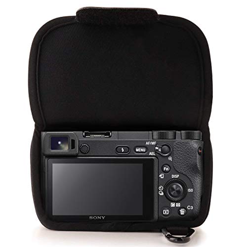 MegaGear MG064 Ultra Light Neoprene Camera Case Compatible with Sony Alpha A6400, A6500, A6300, A6000 (16-50 mm)-Black (MG063)
