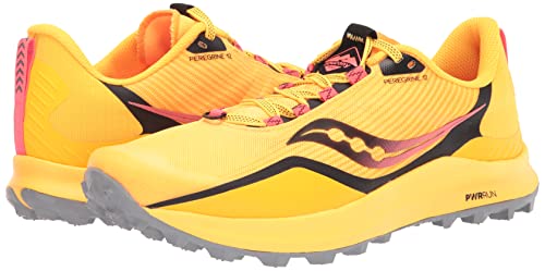 Saucony Men's Peregrine 12 Trail Running Shoe, VIZIGLD/VIZIRED, 7.5