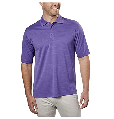 Kirkland Men's Performance Moisture Wicking Polo - 4 Colors and Sizes (X-Large, Grey Blue Stripe)