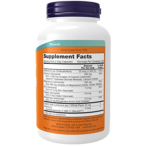 NOW Supplements, Cal-Mag with Zinc, Copper, Manganese and Vitamin D, 120 Capsules