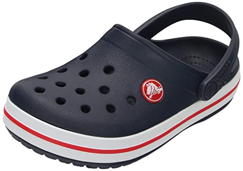Crocs Unisex-Child Crocband Clogs (Little Kid/Big Kid), Navy/Red, 2 Little Kid