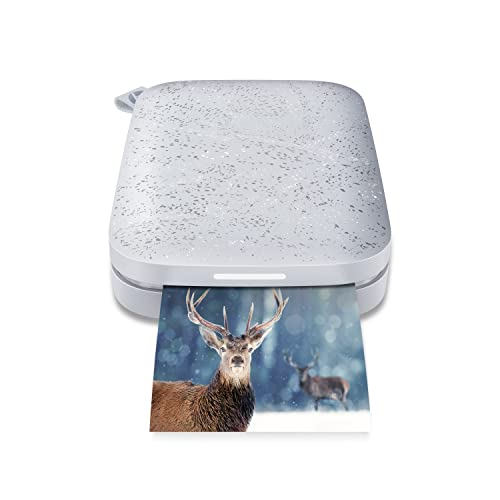 HP Sprocket Portable 2x3' Instant Color Photo Printer (Luna Pearl) Print Pictures on Zink Sticky-Backed Paper from your iOS and Android Device.