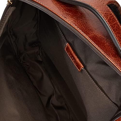 Fossil Men's Buckner Leather Small Convertible Travel Backpack and Briefcase Messenger Bag, Cognac , (Model: MBG9483222)