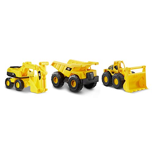 Cat Construction 7' Dump Truck, Loader and Excavator toys Combo Pack Yellow