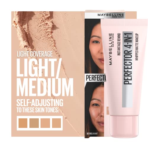 Maybelline Instant Age Rewind Instant Perfector 4-In-1 Matte Makeup, 02 Light/Medium, 1 Count