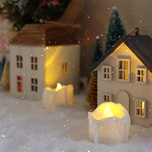 Homemory Timer Tea Lights, Flameless Flickering Auto Tea Lights Battery Operated, Auto-On 6 Hours and Off 18 Hours Everyday, Batteries Included, Long-Lasting, Pack of 12