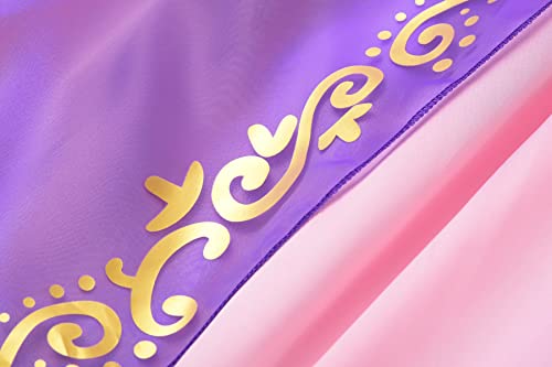 ReliBeauty Girls Dress Puff Sleeve Princess Costume, 8, Purple(with Accessories)