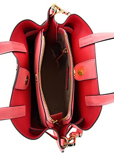 Michael Kors Emilia Small Triple Compartment Satchel Crossbody Bag (GrapeFruit)