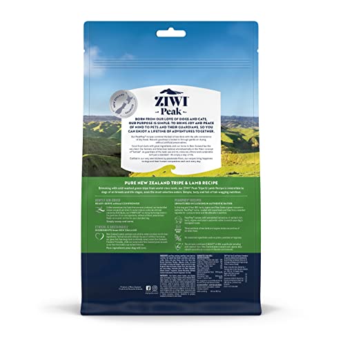 ZIWI Peak Air-Dried Dog Food – All Natural, High Protein, Grain Free and Limited Ingredient with Superfoods (Tripe and Lamb, 1.0 lb)