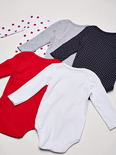 Hudson Baby Unisex Baby Cotton Long-Sleeve Bodysuits Apple, 6-9 Months