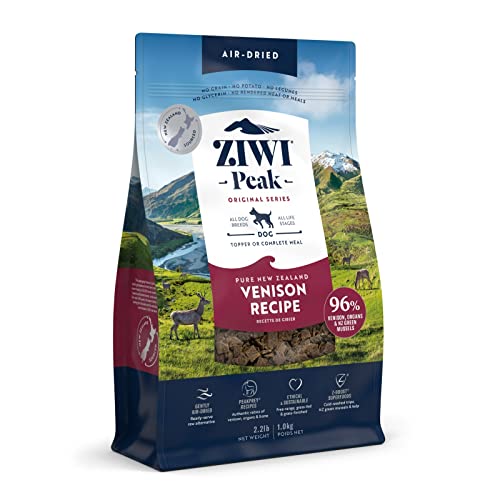 ZIWI Peak Air-Dried Dog Food – All Natural, High Protein, Grain Free and Limited Ingredient with Superfoods (Venison, 2.2 lb)