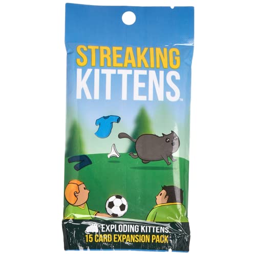 Streaking Kittens Expansion Set - Ridiculous Russian Roulette Card Game, Easy Family-Friendly Party -Games for Adults, Teens and Kids - 15 Card Add-on