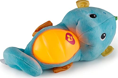 Fisher-Price Musical Baby Toy, Soothe and Glow Seahorse, Plush Sound Machine With Lights and Volume Control For Newborns, Blue