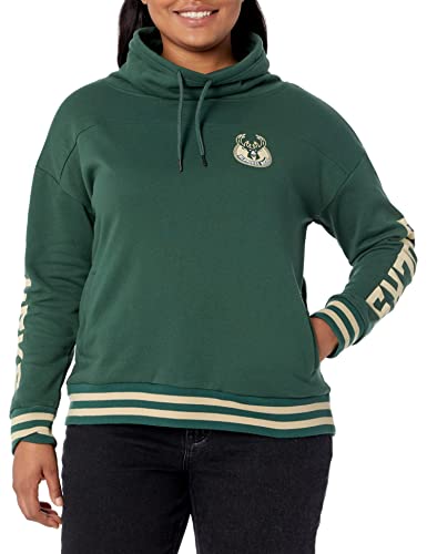 Ultra Game NBA Milwaukee Bucks Womens Quarter Zip Fleece Pullover Sweatshirt with Zipper, Team Color, Large