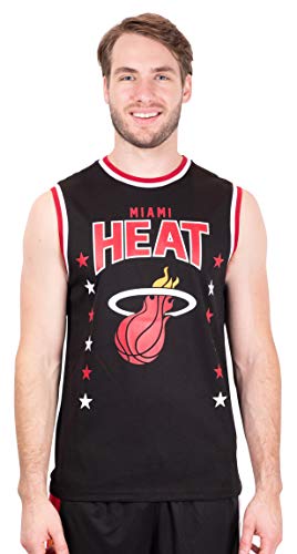 Ultra Game NBA Miami Heat Mens Jersey Sleeveless Muscle T-Shirt, Black, Medium