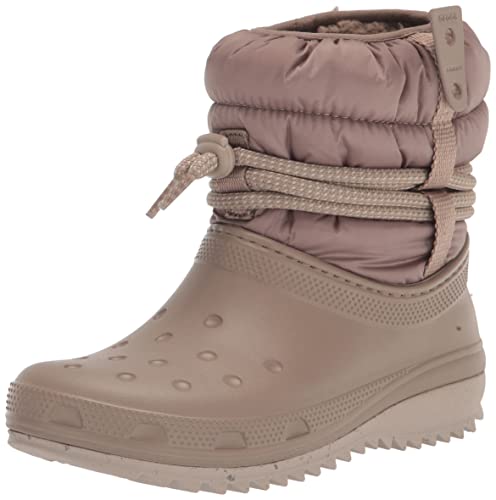 Crocs Women's Classic Neo Puff Luxe Winter Boots Snow, Mushroom, 8