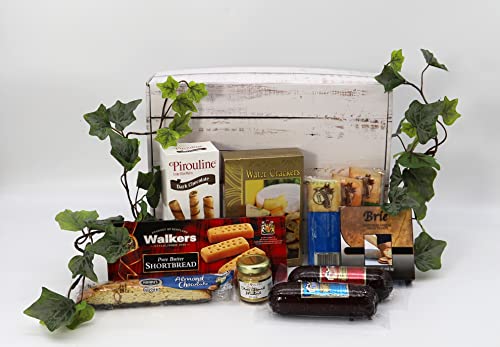The Good Life Gourmet Care Package, Gift Box Filled with Meat, Cheese, Crackers, Nuts, Savory Snack Mix and So Much More.