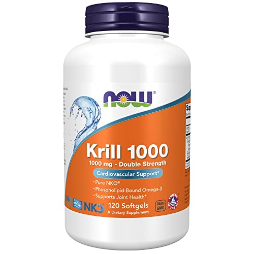 NOW Supplements, Neptune Krill, Double Strength 1000 mg, Phospholipid-Bound Omega-3, 120 Softgels