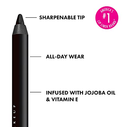 NYX PROFESSIONAL MAKEUP Line Loud Lip Liner, Longwear and Pigmented Lip Pencil with Jojoba Oil and Vitamin E - Evil Genius (Black)