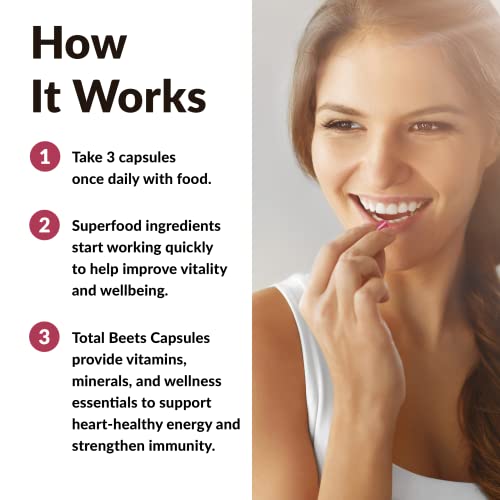 Force Factor Total Beets Beetroot Superfood Formula with Beet Root Powder, Beet Supplement with Vitamins, Minerals, and Antioxidants, Immune Support Supplement, 90 Vegetable Capsules