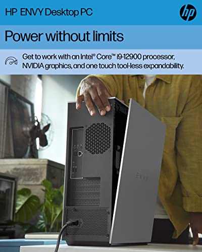 HP Envy Desktop Bundle PC, NVIDIA GeForce RTX 3070 Graphics,12th Generation Intel Core i9 Processor, 16 GB SDRAM, 1 TB SSD, Windows 11 Home OS, Wi-Fi and Bluetooth (TE02-0042, 2022)