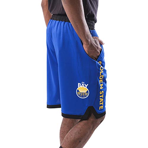 Ultra Game NBA Golden State Warriors - Stephen Curry Mens Active Mesh Basketball Short, Team Color, Medium