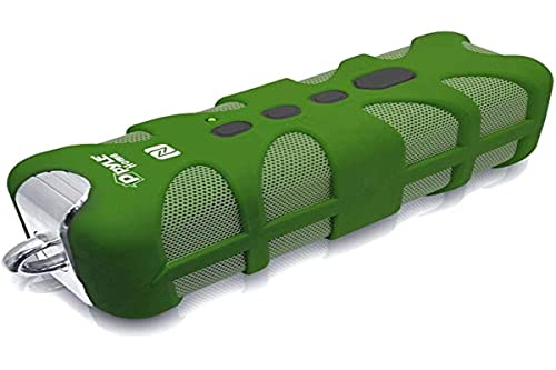 Pyle Portable Wireless Bluetooth Speaker Stereo Box Marine Grade, Waterproof or Splash Proof and Rugged Sound Box with NFC Pairing and AUX Input for iPhone, Car System, Device and Headphones (PWPBTN65GN)