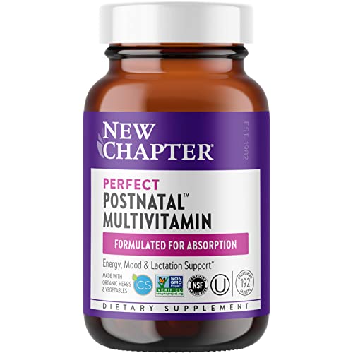 New Chapter, Postnatal Vitamins Lactation Supplement with Fermented Probiotics + Wholefoods + Vitamin D3 + B Vitamins + Organic NonGMO Ingredients , Multi, 192 Count