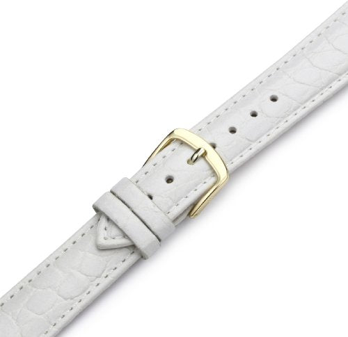 Hadley-Roma Women's LS-717 16mm White Crocodile Grain Watch Strap