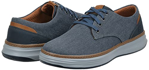 Skechers Men's Moreno Canvas Oxford Shoe, Blue (NVY 417), 13 Medium US