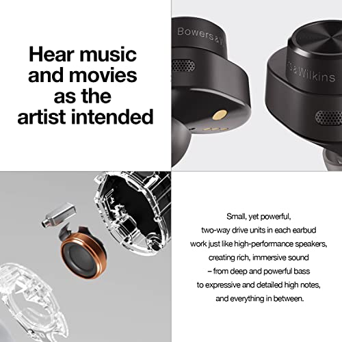 Bowers and Wilkins PI5 in-Ear True Wireless Headphones with Smart Wireless Charging (Black)