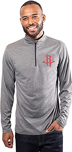 Ultra Game NBA Men's Quarter Zip Long Sleeve Pullover T-Shirt