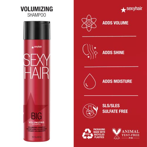 SexyHair Big Volumizing Shampoo, 10.1 Oz | Provides Moisture and Hydration | SLS and SLES Sulfate Free | All Hair Types
