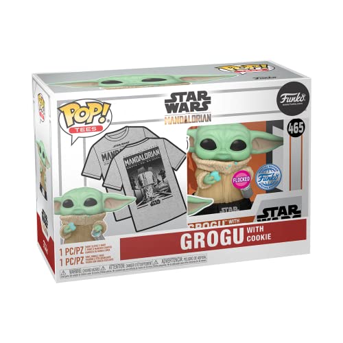 Funko Pop! and Tee: The Mandalorian - Grogu with Cookies - S