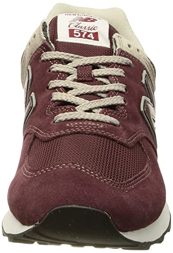 New Balance Men's 574 Core Sneaker, Burgundy/White, 6