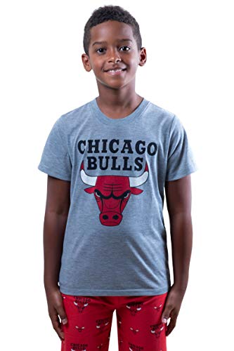 Ultra Game NBA Chicago Bulls Youth 2 Piece Pjs Lounge Pants and Tee Set, Team Color, 7