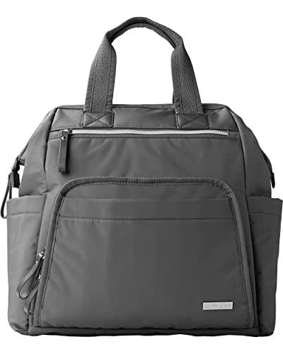 Skip Hop Diaper Bag Backpack: Mainframe Large Capacity Wide Open Structure with Changing Pad and Stroller Attachement, Charcoal