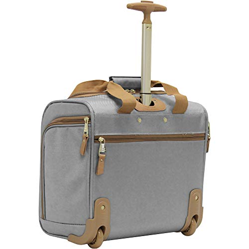 Steve Madden Designer 15 Inch Carry on Suitcase- Small Weekender Overnight Business Travel Luggage- Lightweight 2- Rolling Spinner Wheels Under Seat Bag for Women (Harlo Gray)