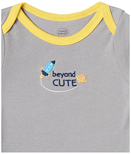 Luvable Friends Unisex Baby Cotton Long-Sleeve Bodysuits, Rocket, 9-12 Months