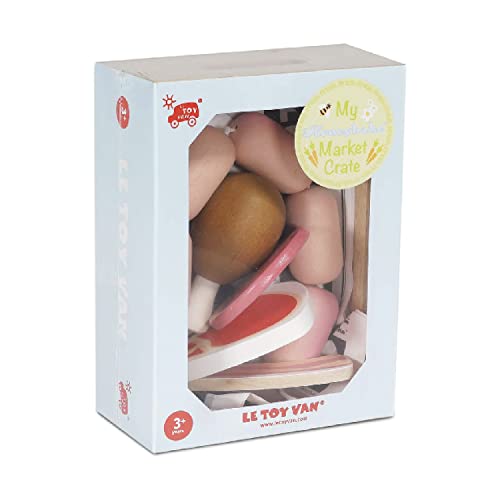 Le Toy Van - Educational Pretend Play Toy Food | Wooden Honeybee Market Meat Crate | Supermarket Pretend Play Shop Food